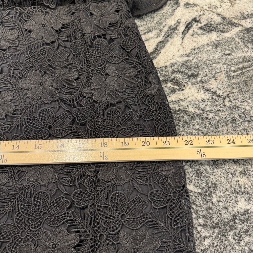 LPA woman’s XL Madonna black lace corset peplum midi dress with spaghetti straps - Picture 11 of 14